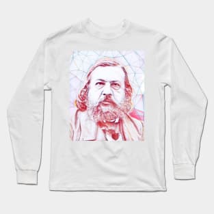 Theophile Gautier Portrait | Theophile Gautier Artwork | Line Art Long Sleeve T-Shirt